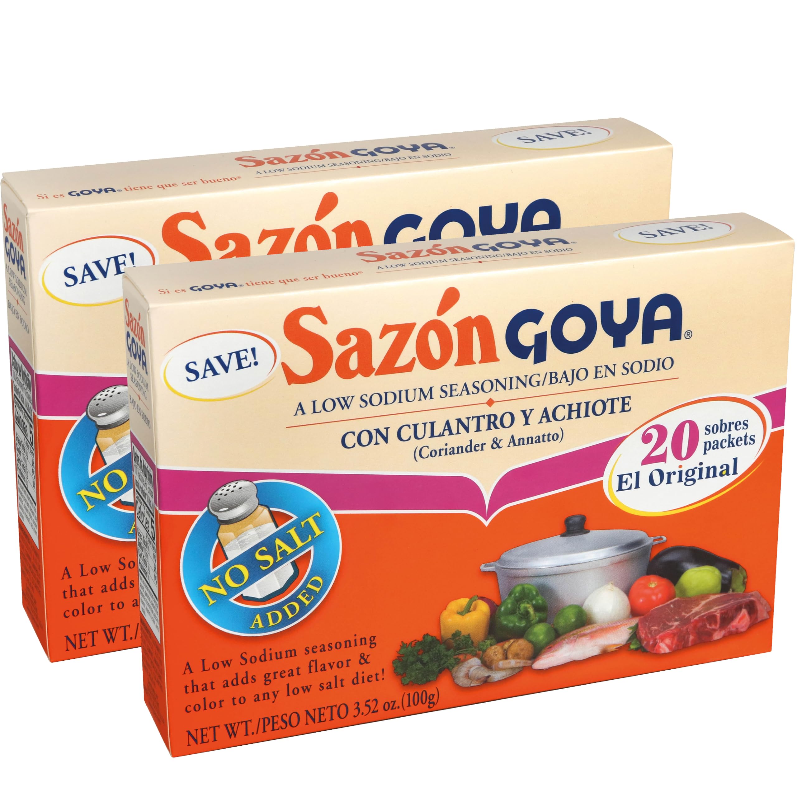 Product image of Goya Seasoning Sazón Coriander and Annatto All Purpose Mexican Seasoning Cartons 3.52 oz 3.52 oz Pack of 2